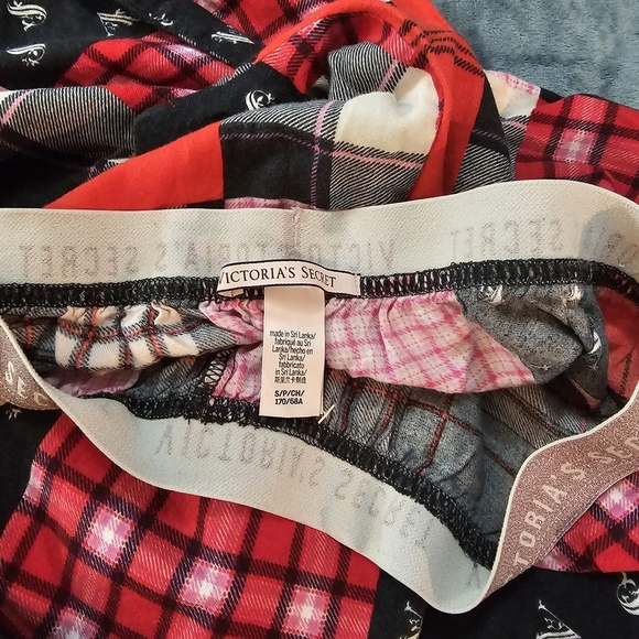 Victoria's Secret Patchwork Pajama Bottoms - Red, Pink, Black Size Small - Picture 3 of 9